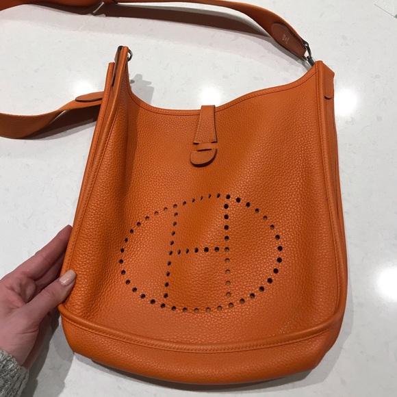 Hermes Handbags - Hermes Evelyn PM bag crossbody orange